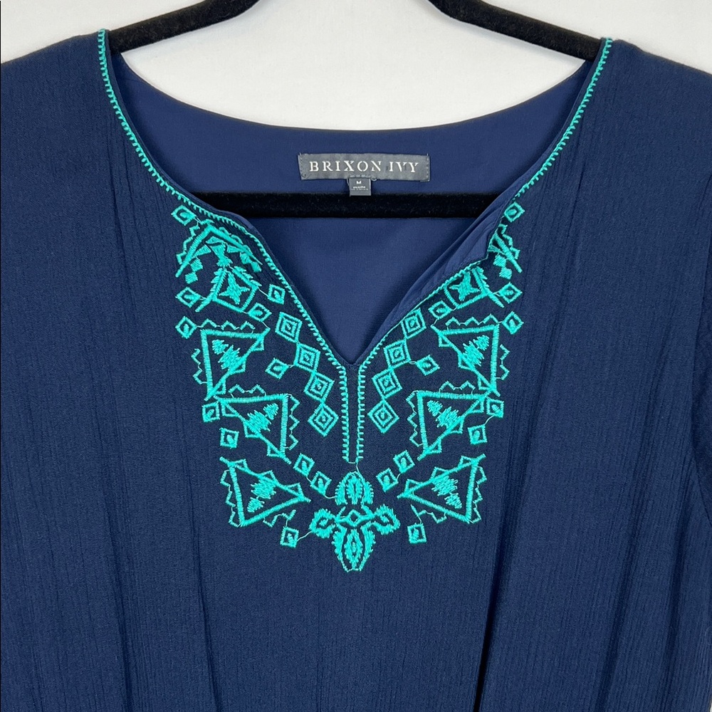Brixon Ivy Navy Dress with Aqua Accents - Picture 4 of 13